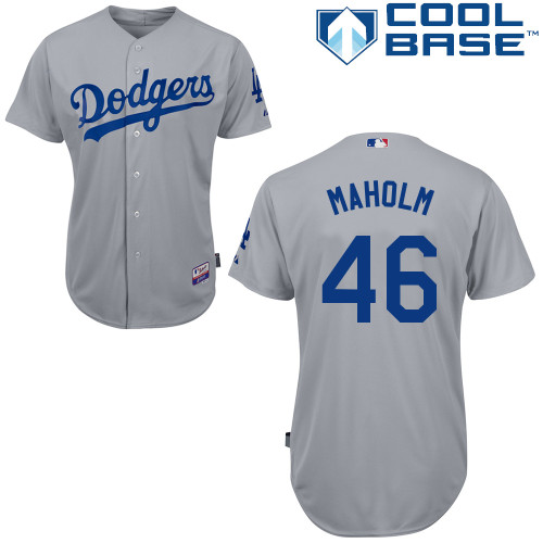 Paul Maholm #46 mlb Jersey-L A Dodgers Women's Authentic 2014 Alternate Road Gray Cool Base Baseball Jersey